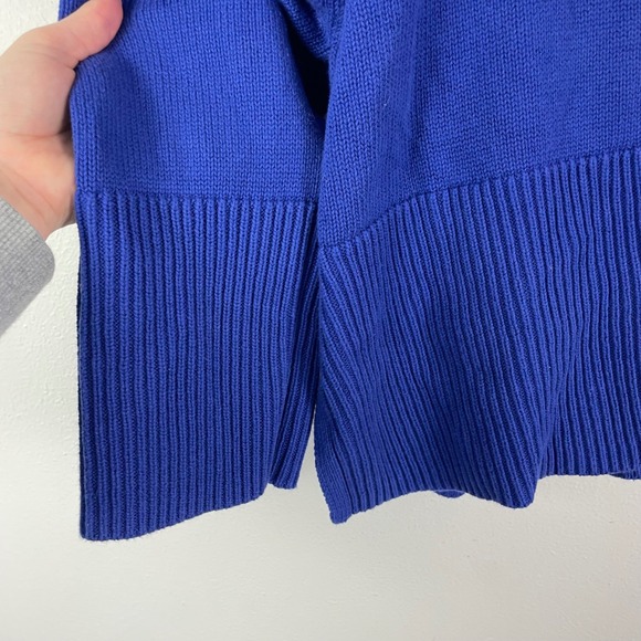 GAP Relaxed Fit Cotton 24/7 Split Hem Turtleneck Sweater Blue XL Oversized Boxy - Picture 8 of 11